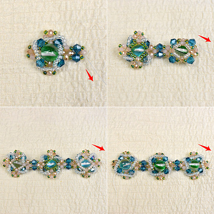 Браслет из лазурного хрусталя и жадеита с бусинами-4