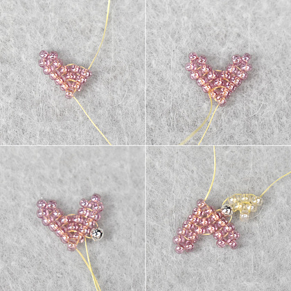 Браслет из бисера в форме сердца-4