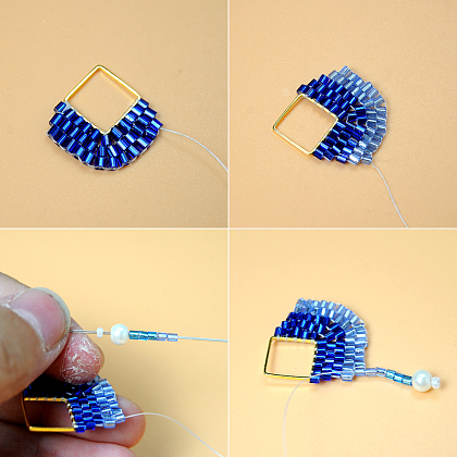 PandaHall Selected идея серег с бахромой и бусинами-трубочками-4