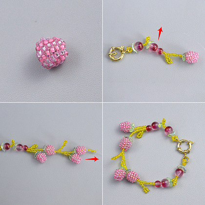 Браслет из розовых тюльпанов-4