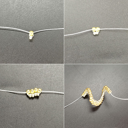 PandaHall Selected мастер-класс по изготовлению серег из бисера с золотыми семенами-3