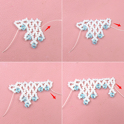 Ожерелье из кружева и стеклянных бусин-4