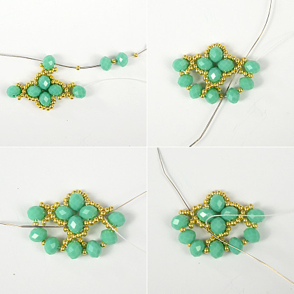 PandaHall Selected мастер-класс по изготовлению зеленых серег с гранеными стеклянными бусинами.-5