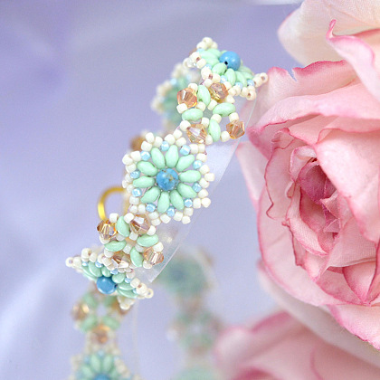 Blumenperlenarmband mit Saatperlen-Perlen-7