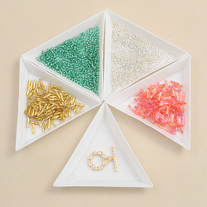 Браслет из розового и золотистого стекляруса-2