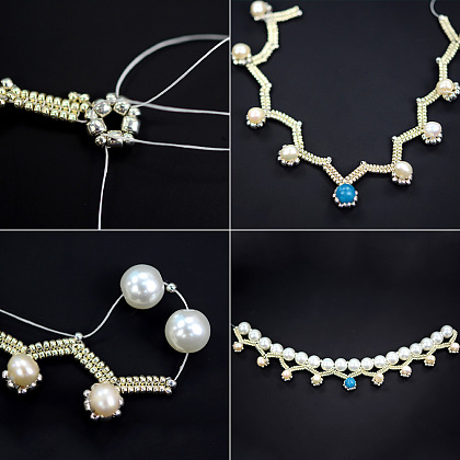 PandaHall Selected tutorial sobre elegante collar con colgante de perlas-6