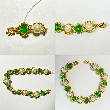 Bracelet perlé couleur printemps-4