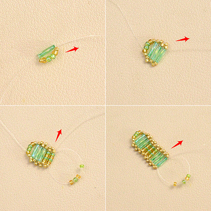 Браслет из цветочных семян и стекляруса-3