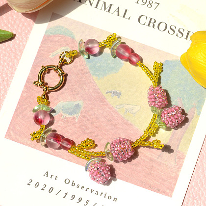 Rosa Tulpenperlenarmband