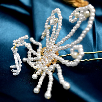 Chinese Style Pearl Beaded Hairpin-7