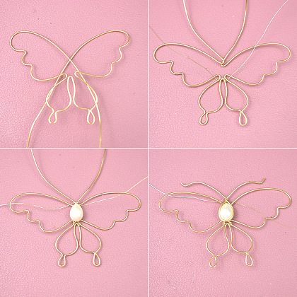 Брошь-бабочка из проволоки-4