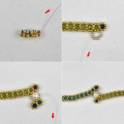 Браслет из бисера с жемчугом-6