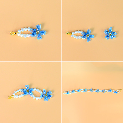Collier en forme de fleur avec perles-5