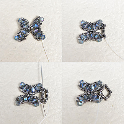 Граненый браслет из стеклянных бусин-4