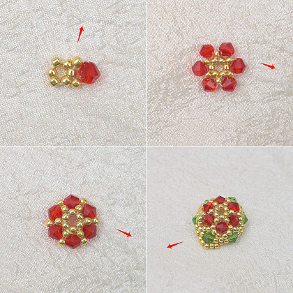 Подвеска из рождественского колокольчика и стеклянных бусин-3