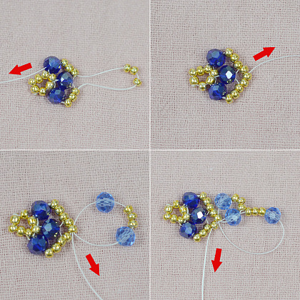 Браслет из синего сердца со стеклянными бусинами-4