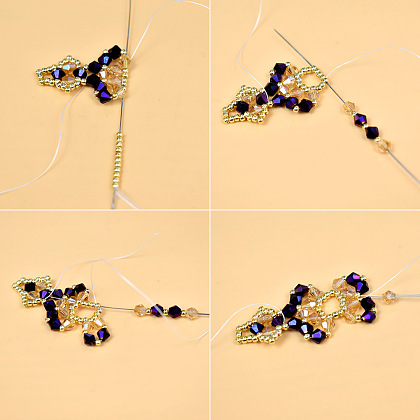 Браслет из стеклянных бусин в винтажном стиле-5