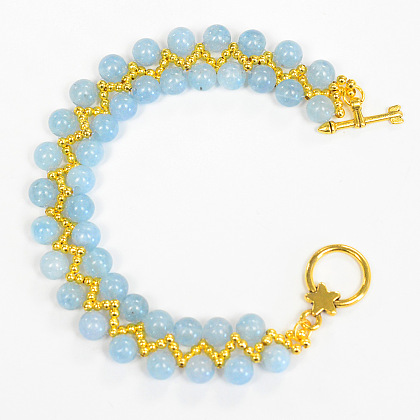 Bracelet de perles de pierres précieuses avec fermoir à bascule-5