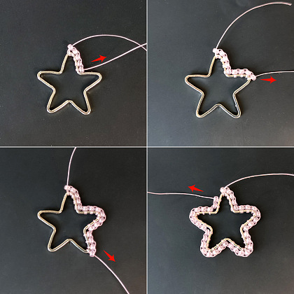 Idea Pandahall sugli orecchini a stella con perline di semi-3