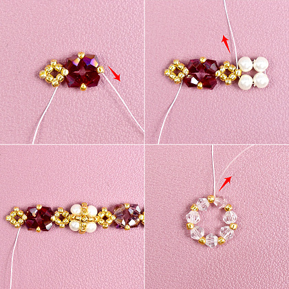 Винтажное ожерелье с красными кристаллами-3