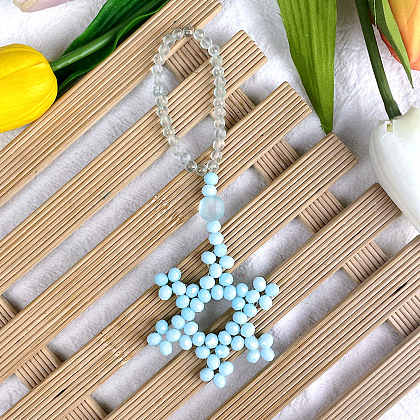PandaHall Selected идея подвески-снежинки из стеклянных бусин-6