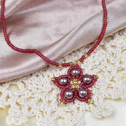 PandaHall Selected мастер-класс по изготовлению подвески-цветка со стеклянным жемчугом-7