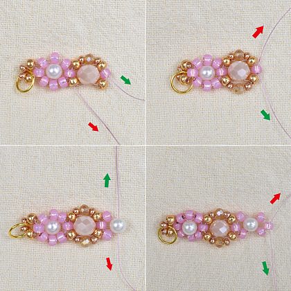 Armband mit rosa Blumenperlen-6