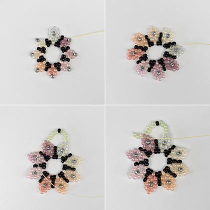 Boucles d'oreilles en perles de graines en forme de fleur-4