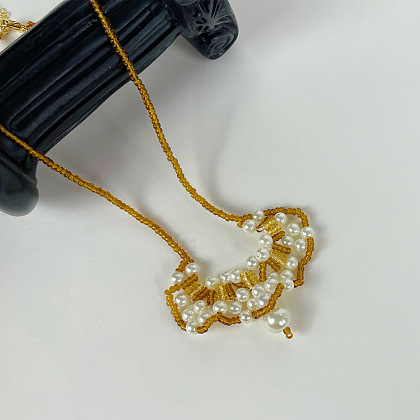 PandaHall Selected мастер-класс по изготовлению колье из бисера со стеклянными жемчужными бусинами-8