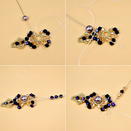 Браслет из стеклянных бусин в винтажном стиле-6