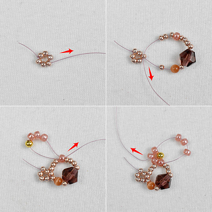 Старинный стеклянный браслет с цветочным узором-3