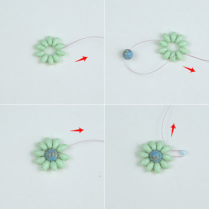 Blumenperlenarmband mit Saatperlen-Perlen-3