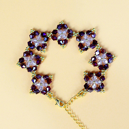 PandaHall Selected идея браслета из граненых стеклянных бусин-5