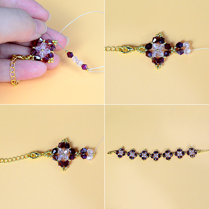 PandaHall Selected идея браслета из граненых стеклянных бусин-4