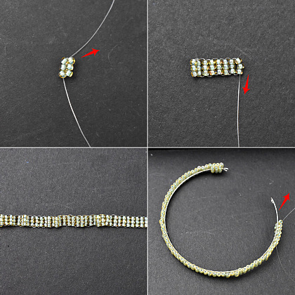 Браслет-бабочка из бисера-3