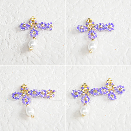 Collier de perles de graines violettes-5