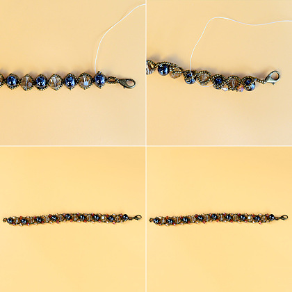 Винтажный браслет из бисера-4