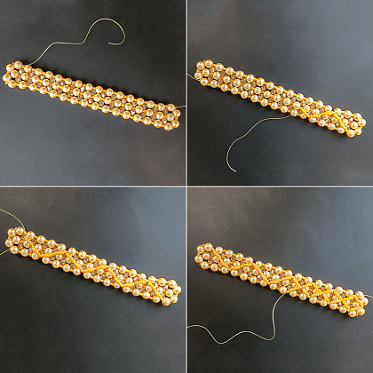 Браслет из стеклянной жемчужины и бисера-5