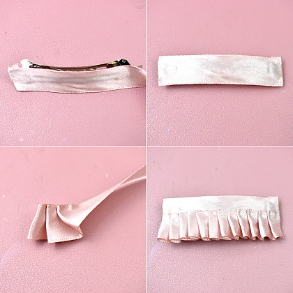 Заколка для волос с лентой и жемчужиной-3