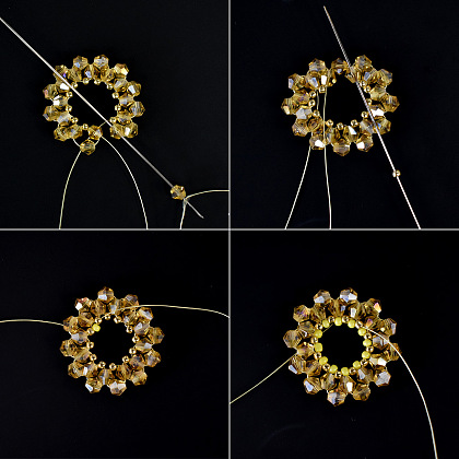Bracelet tournesol en perles de verre-4
