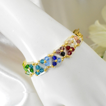 Rainbow Glass Beads Bracelet