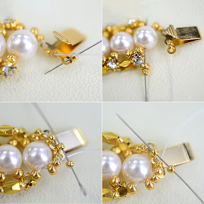 PandaHall Selected idea sul braccialetto di perle con strass-5