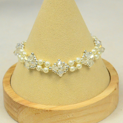 PandaHall Selected idea sobre pulsera de perlas con cuentas de vidrio bicono-5