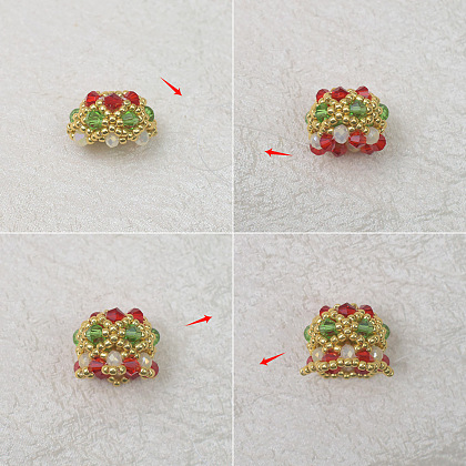 Подвеска из рождественского колокольчика и стеклянных бусин-4