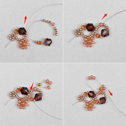 Старинный стеклянный браслет с цветочным узором-4