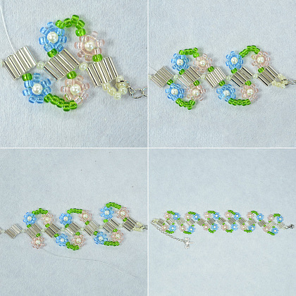 Bracelet style printanier avec perles de rocaille-5