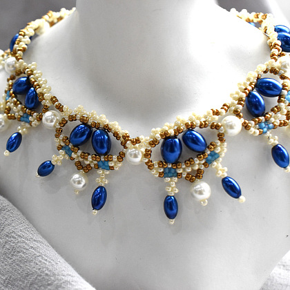 Vintage Halskette aus Perlen und Saatperlen-7