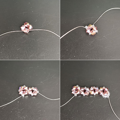 PandaHall Selected идея колье из стеклянных биконусов с жемчужными бусинами-3