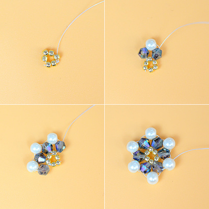 Серьги из стеклянных бусин с каплей-3