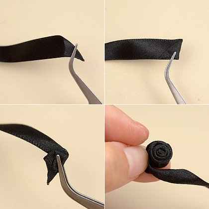 Заколка для волос из ленты-3